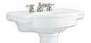 27 in. Oval Fireclay Pedestal Bathroom Sink in White