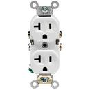 20A 125V Straight Blade Duplex Receptacle in White