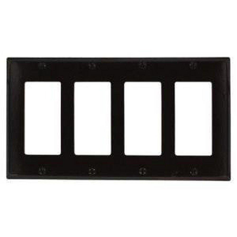 LEVITON Brown 4-Gang Wall Plate 