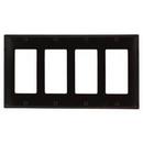 LEVITON Brown 4-Gang Wall Plate 