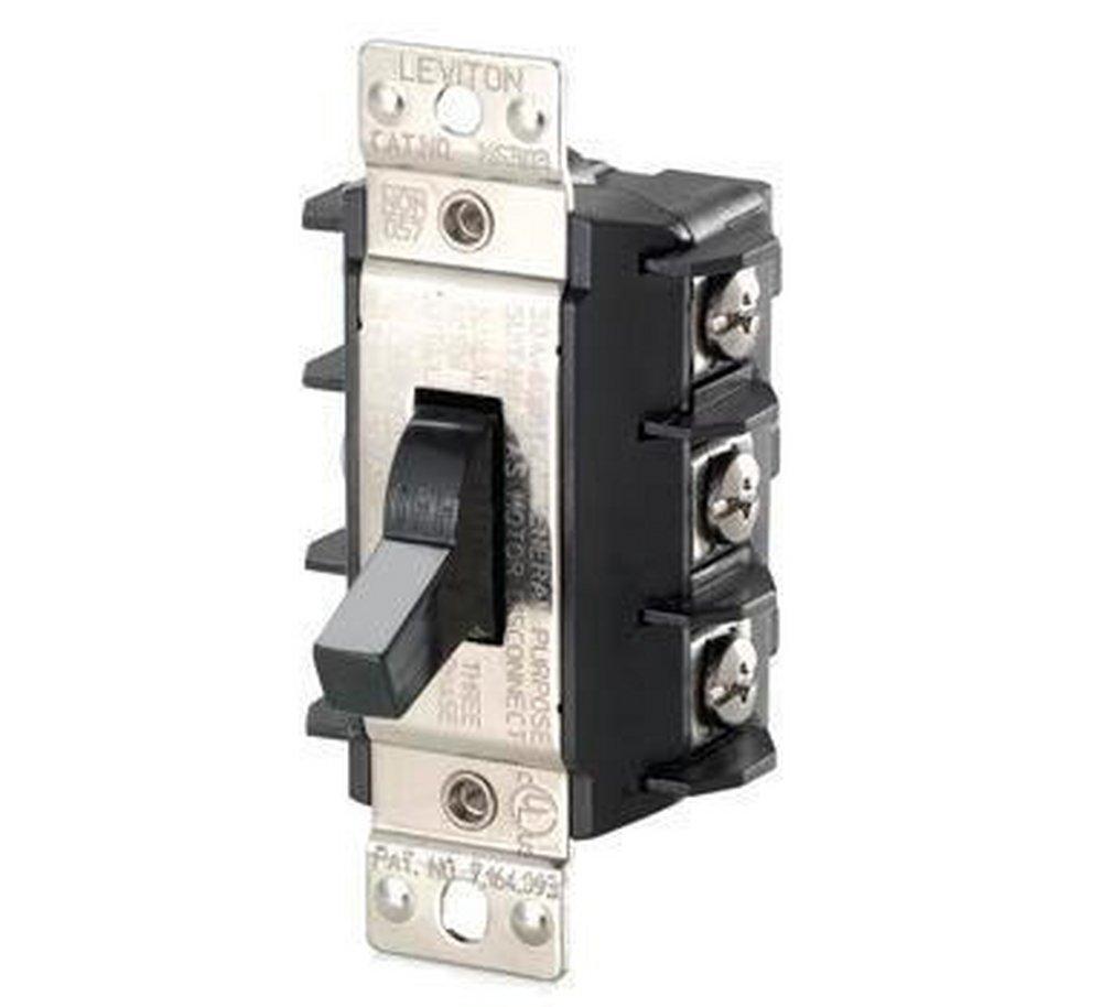 LEVITON Black 3-Pole Toggle Switch 