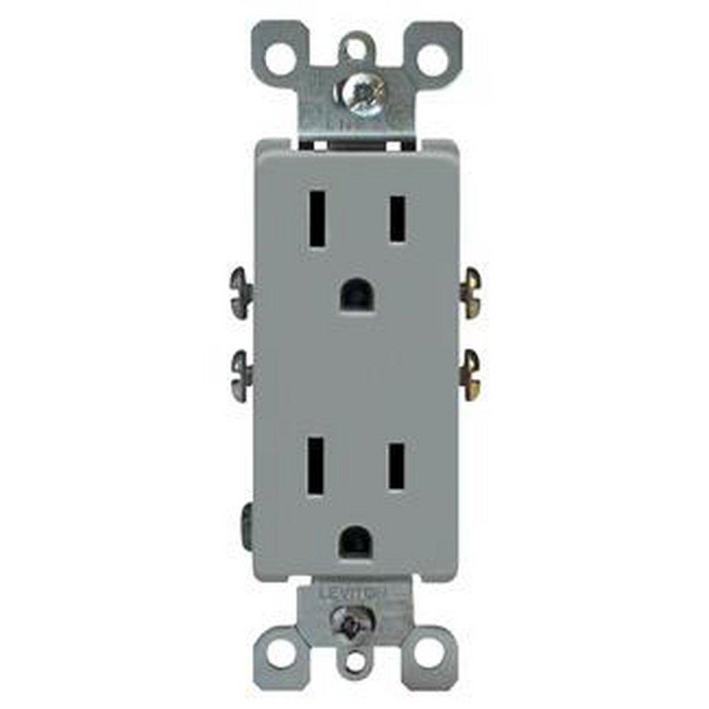 LEVITON Grey 15 Amp 125V Duplex Receptacle 