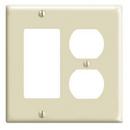 2-Gang 1-Duplex 1-Decora or GFCI Device Combination Wallplate in Ivory