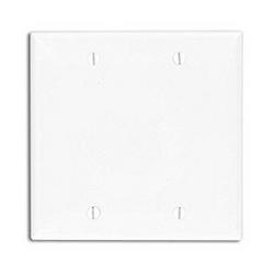 2-Gang No Device Blank Wall Plate in White