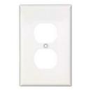 1-Gang Duplex Device Receptacle Wall Plate in White Leviton