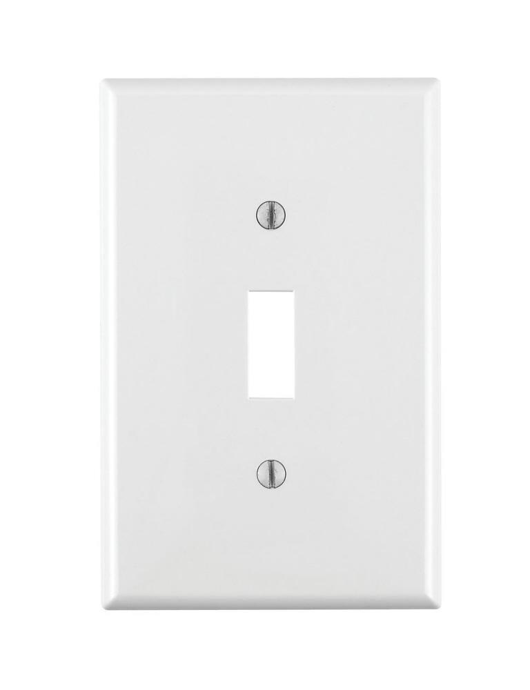 LEVITON White 1-Gang Toggle Thermoplastic Nylon Wall Plate 