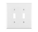 LEVITON White 2-Gang 2-Toggle Thermoplastic Nylon Wall Plate 