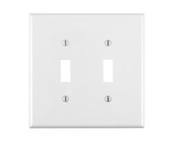 2-Gang Toggle Device Switch Wall Plate Midway in White