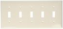 LEVITON White 5-Gang Standard Size Toggle Device Switch Wall Plate 