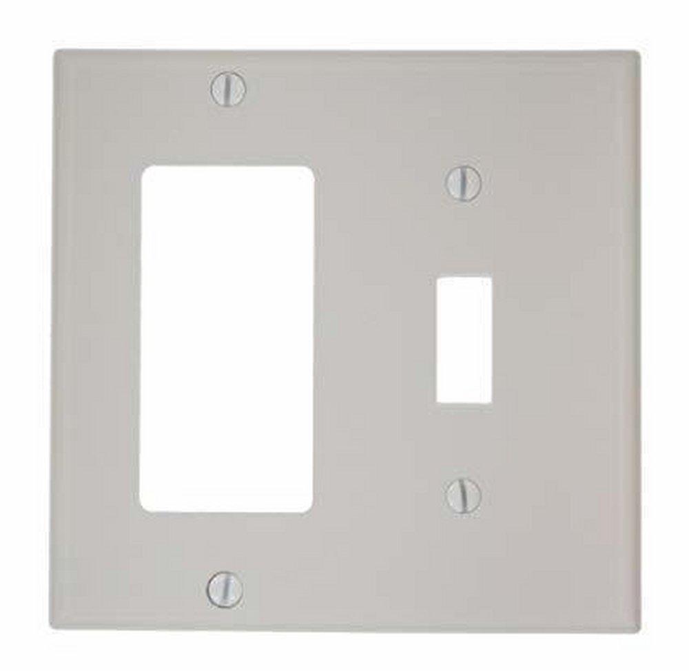 LEVITON White 2-Gang Standard Size Device Combination Wall Plate 