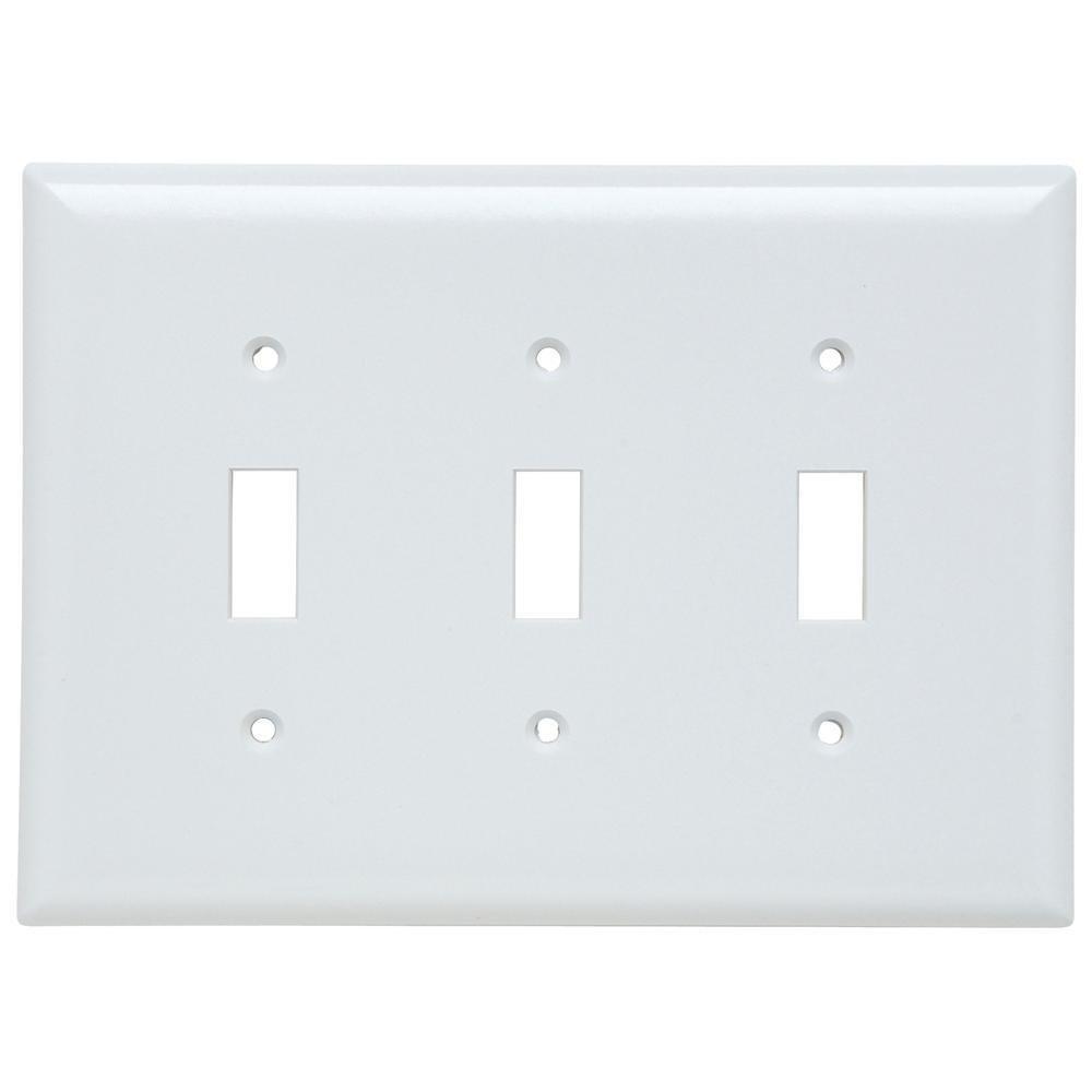 LEVITON White 3 Gang Toggle Non-Breakable Switch 