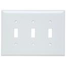 3-Gang Midway Impact Resistant Plastic Toggle Switch Plate in White