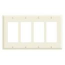 LEVITON White 4-Gang Standard Size Thermoplastic Wall Plate or Faceplate 