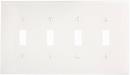 4-Gang Toggle Midway Size Switch Wall Plate in White