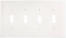 LEVITON White 4-Gang Toggle Midway Size Switch Wall Plate 