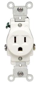 15 Amp 125 V Single Side Wired Receptacle in White