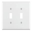 2-Gang Toggle Switch Wall Plate in White