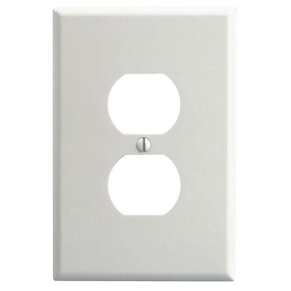 LEVITON White 1-Gang Duplex Receptacle Wall Plate Oversize 