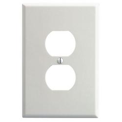 1-Gang Oversized Hard Plastic Duplex Receptacle in White