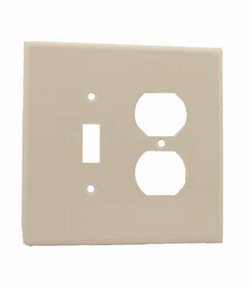 LEVITON White 2-Gang 1-Duplex Device Oversized Combination Wall Plate 