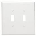 2 Gang Thermoset Plastic Wall Plate in White