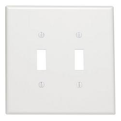 2 Gang Thermoset Plastic Wall Plate in White