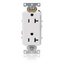 LEVITON White 1-13/25 in. 20A Straight Blade Wiring Device 