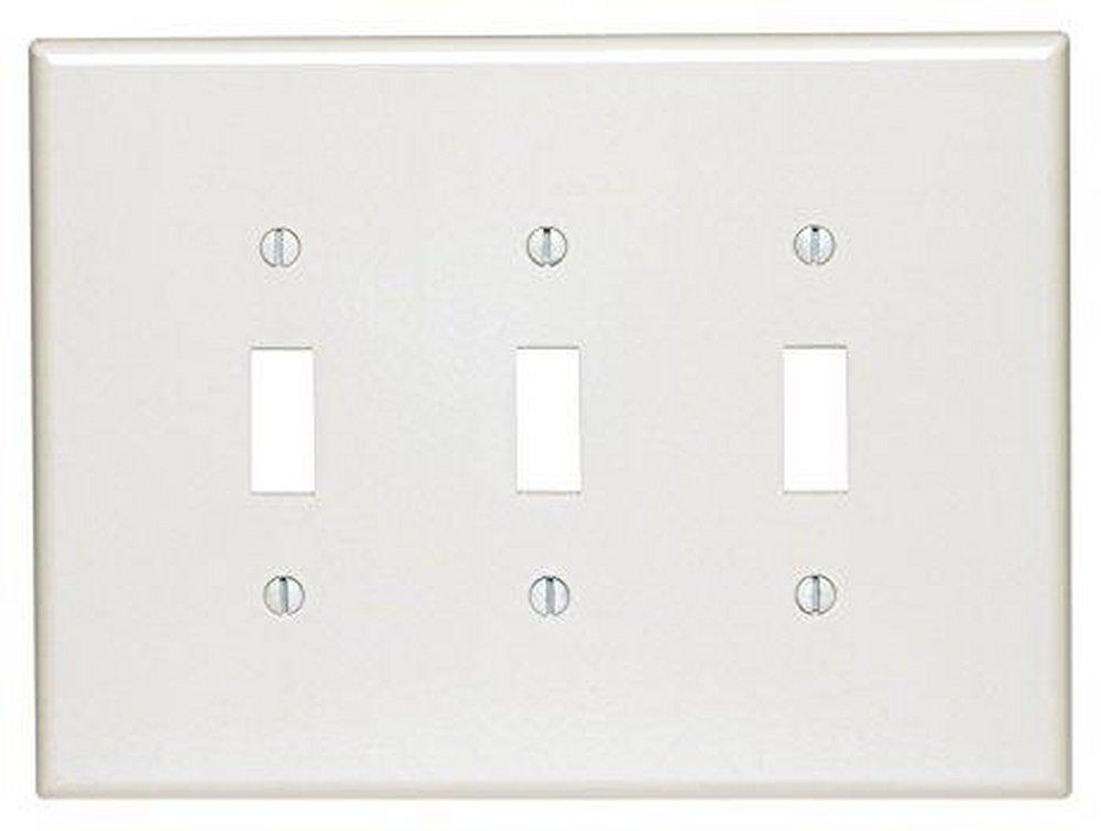 LEVITON White 3-Gang Oversized Toggle Device Switch Wall Plate 