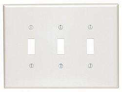 3-Gang Oversized Toggle Device Switch Wall Plate in White