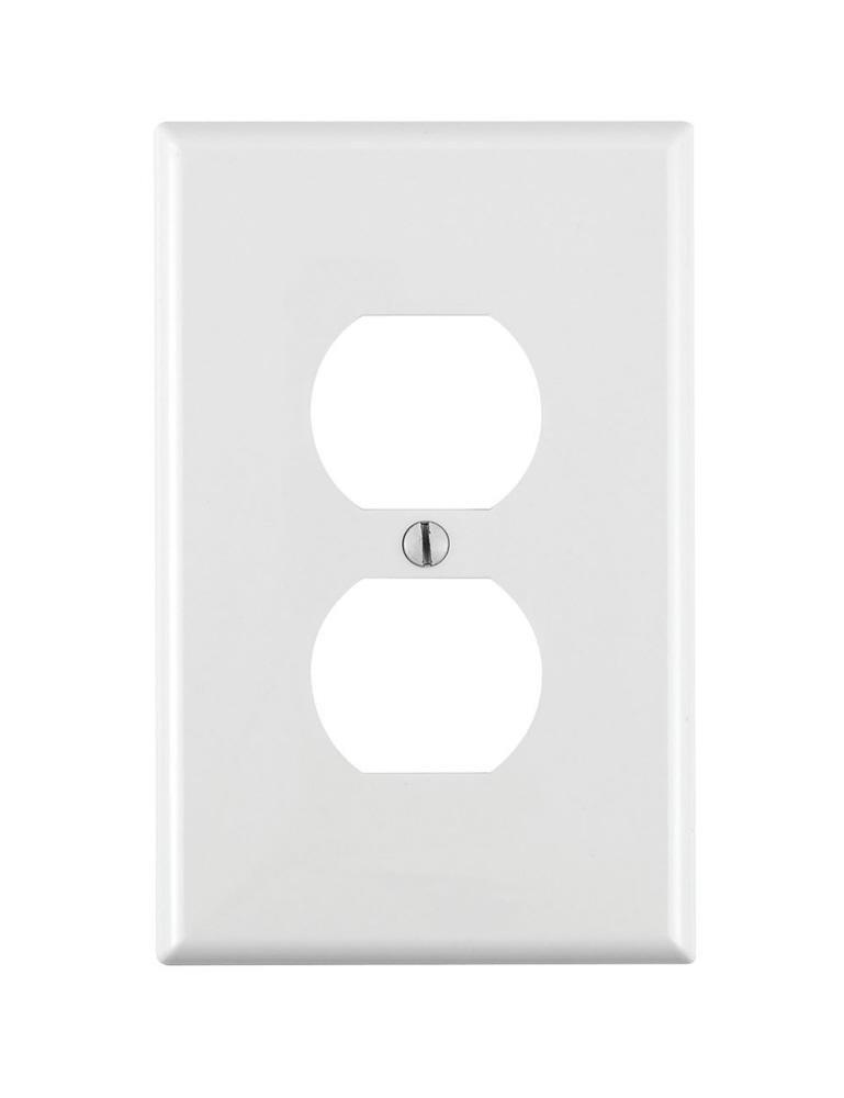 LEVITON White 1 Gang Thermoplastic Nylon Wall Plate 