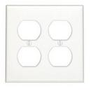 LEVITON White 2-Gang Standard Size Receptacle Wall Plate 