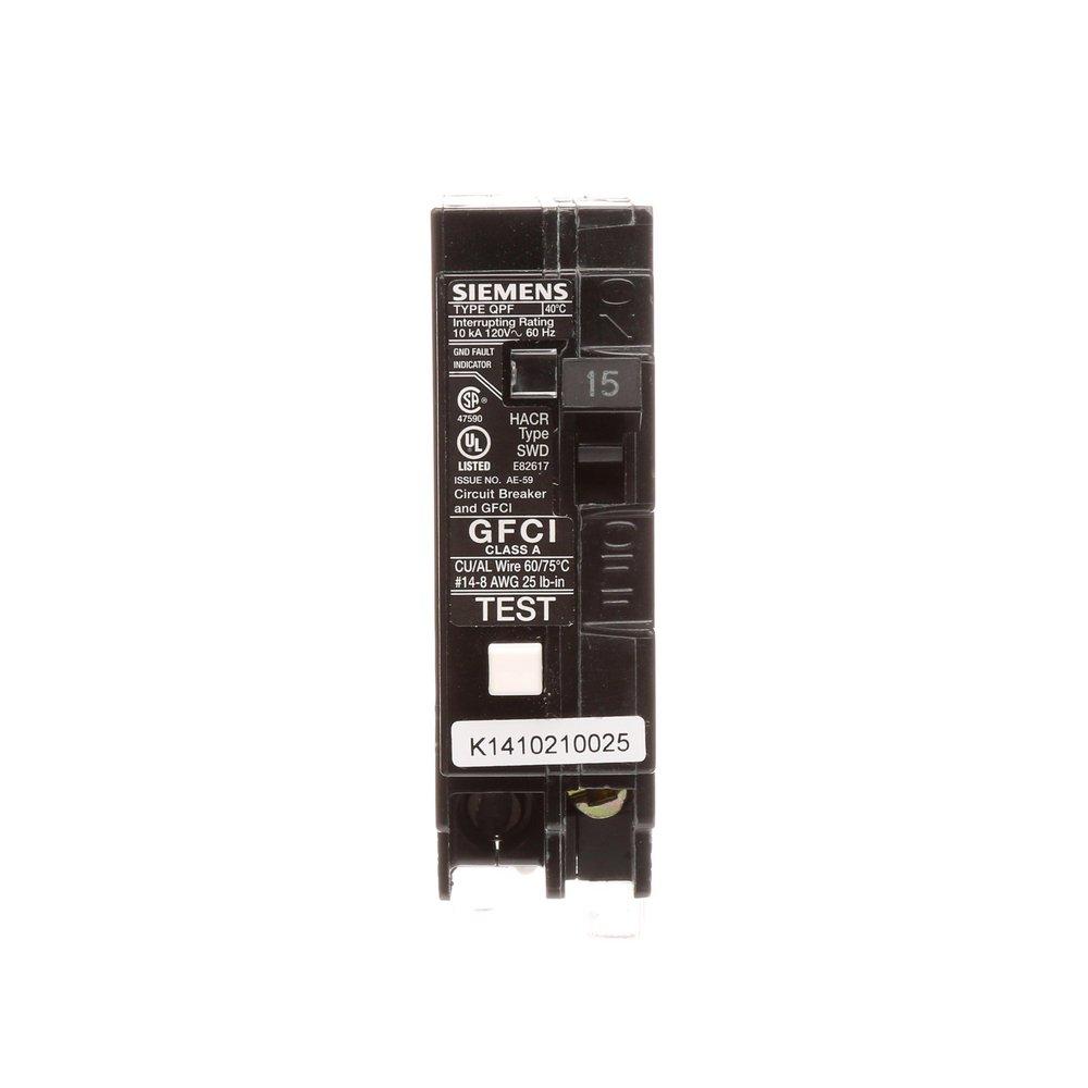Siemens Energy & Automation 120 V 1-Pole Ground Fault Interrupter Circuit Breaker 