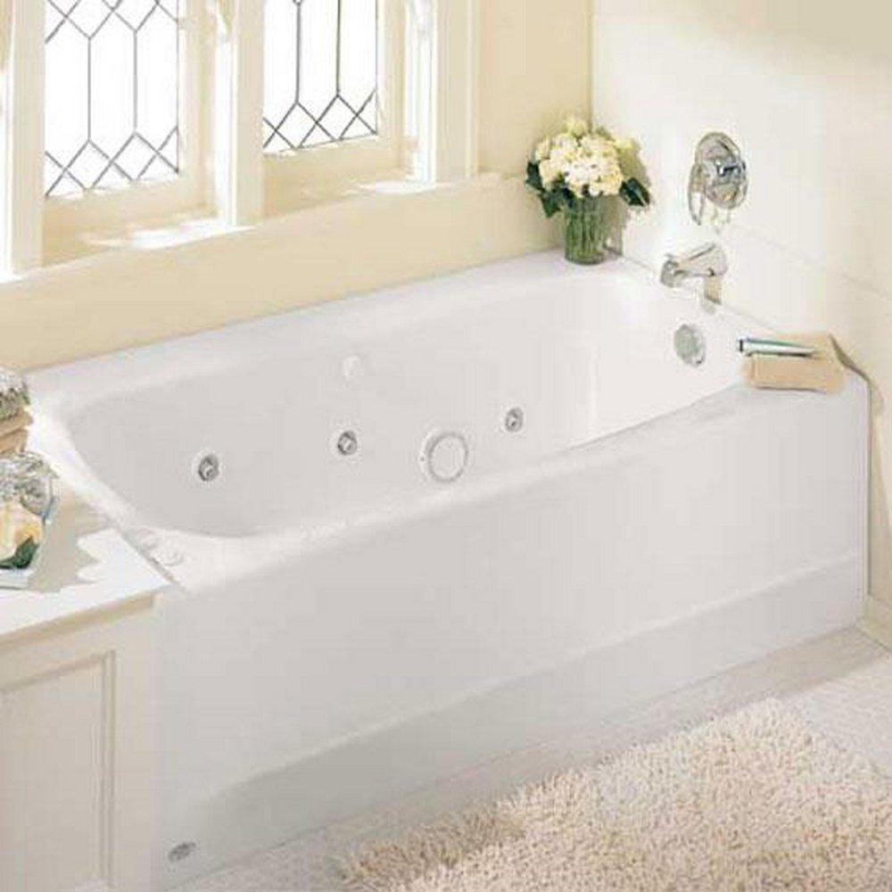 American Standard White 60 x 32 in. Americast Whirlpool Bathtub with Right Hand Drain 