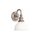 100 W 1-Light 10-1/4 in. Wall Sconce in Polished Nickel