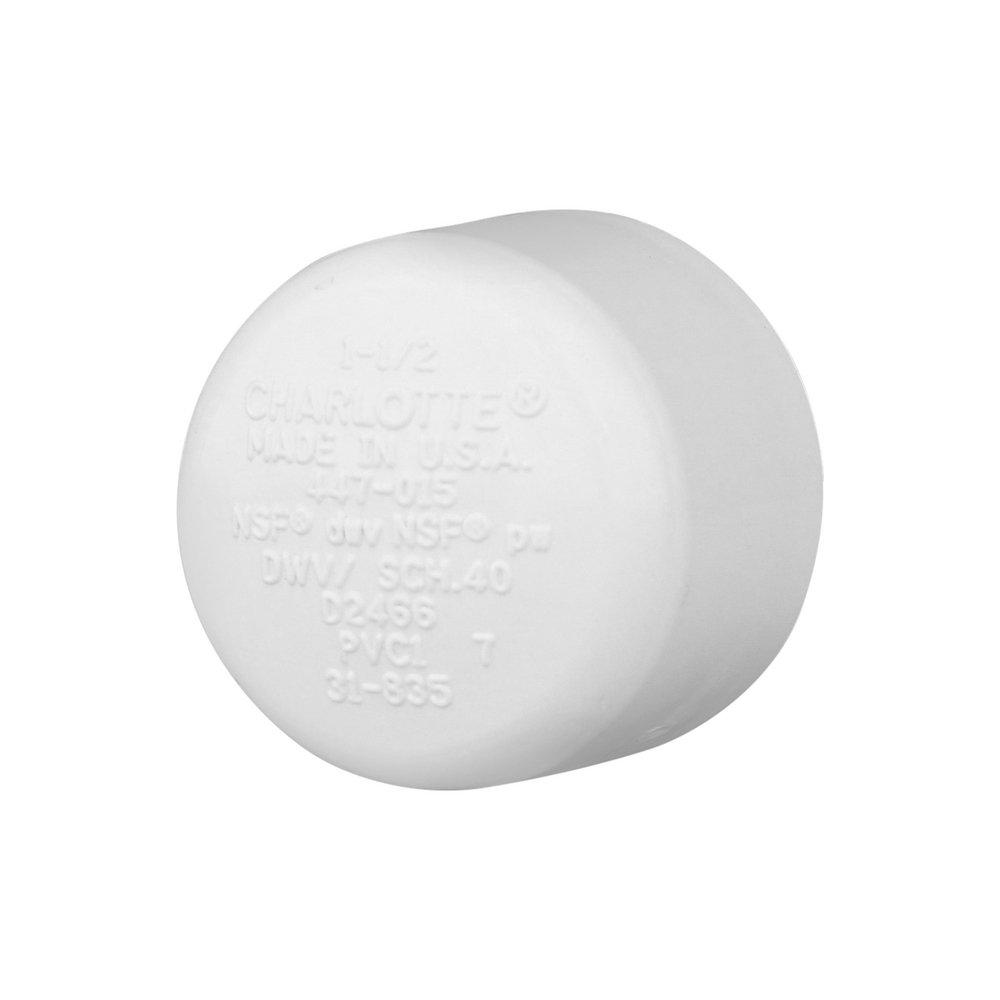 White PVC DWV Cap 