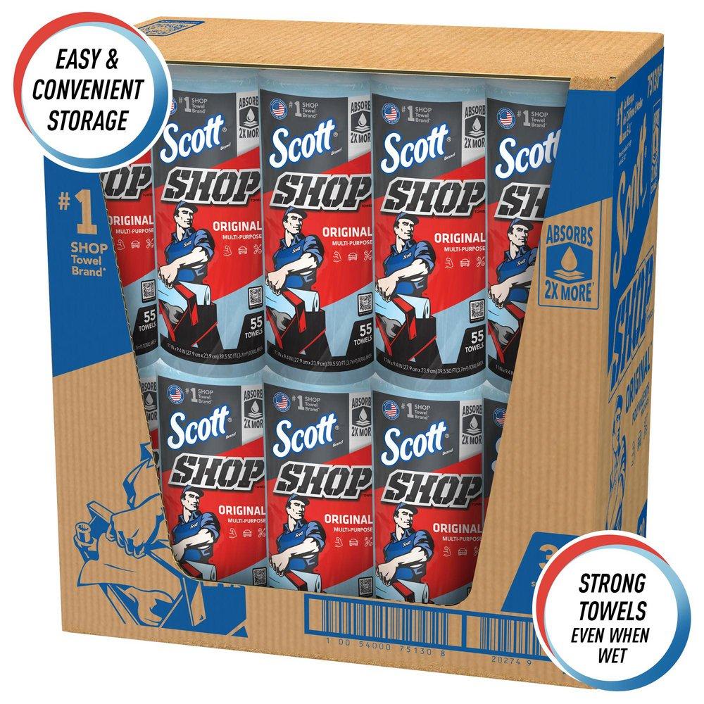 Kimberly Clark Blue 11 in. Shop Towel (55 Sheets) 