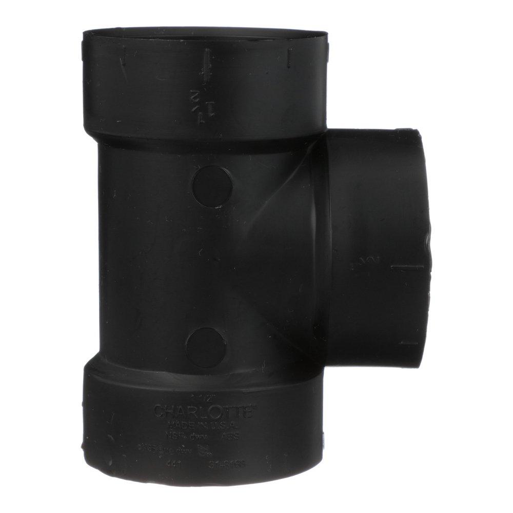 Black ABS DWV Vent Tee 