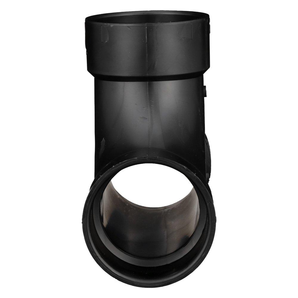 Black ABS DWV 2-Way Cleanout Tee 