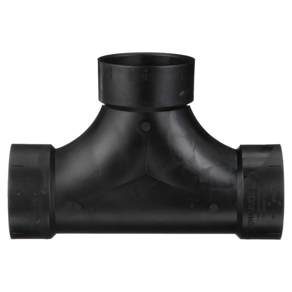 Black ABS DWV 2-Way Cleanout Tee 