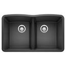 BLANCO Anthracite 32 x 19-1/4 in. No Hole Composite Double Bowl Undermount Kitchen Sink 