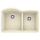 BLANCO Biscuit 32 x 20-27/32 in. No Hole Composite Double Bowl Undermount Kitchen Sink 