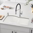 BLANCO White 32 x 20-27/32 in. No Hole Composite Double Bowl Undermount Kitchen Sink 