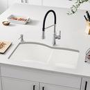 BLANCO White 32 x 20-27/32 in. No Hole Composite Double Bowl Undermount Kitchen Sink 