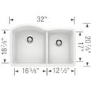 BLANCO White 32 x 20-27/32 in. No Hole Composite Double Bowl Undermount Kitchen Sink 