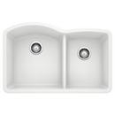 32 x 20-27/32 in. No Hole Composite Double Bowl Undermount Kitchen Sink in White