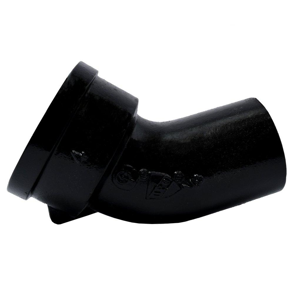 Black Spigot x Hub Extra Heavy Cast Iron 1/8 Degree Bend 