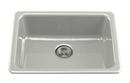 KOHLER Sea Salt&trade; 24-1/4 x 18-3/4 in. No Hole Cast Iron Single Bowl Dual Mount Kitchen Sink 