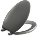 Elongated Closed Front Toilet Seat with Cover in Thunder Grey