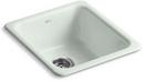 17 in. Dual Mount Cast Iron Single Bowl Kitchen Sink in Sea Salt™