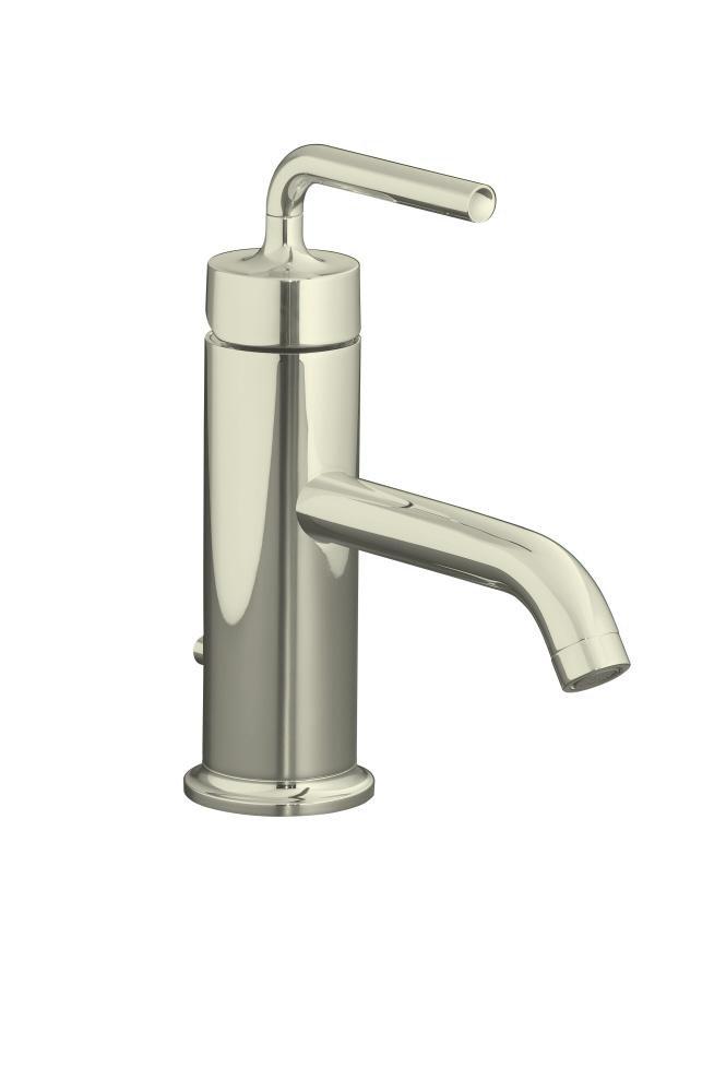 KOHLER Vibrant&reg; Polished Nickel Single Handle Monoblock Bathroom Sink Faucet 